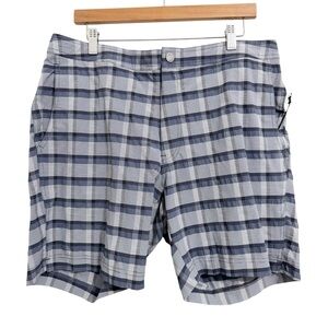 Onia Calder Swim Shorts 7.5 Blue Plaid NWT XL